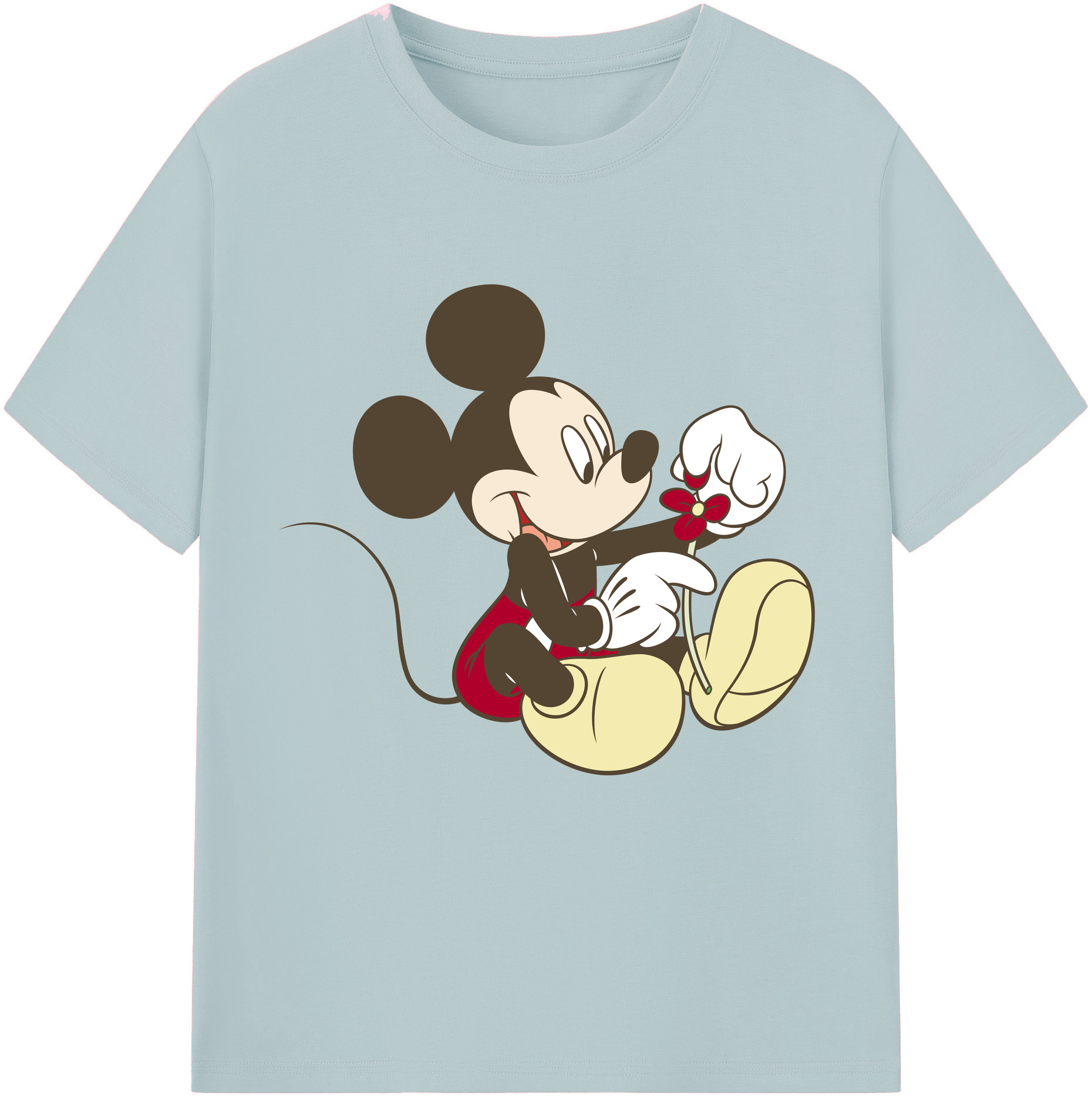 （画像用） ミッキーマウス Mickey Mouse 綿100％半袖Tシャツ（フロントプリント）